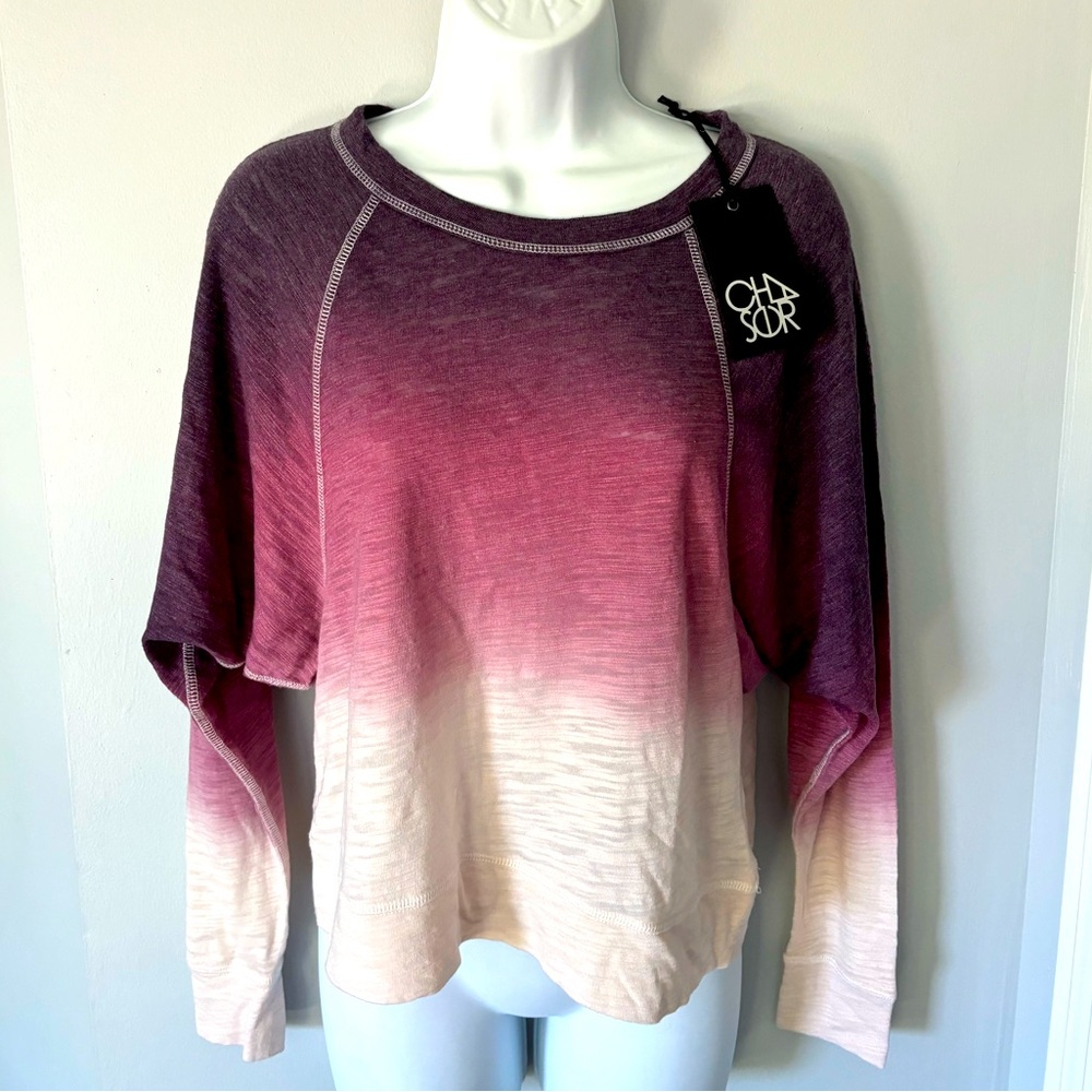 NWT Ombré pomegranate‎ lightweight long-sleeved Evereve Cha Sor Dolman pullover
